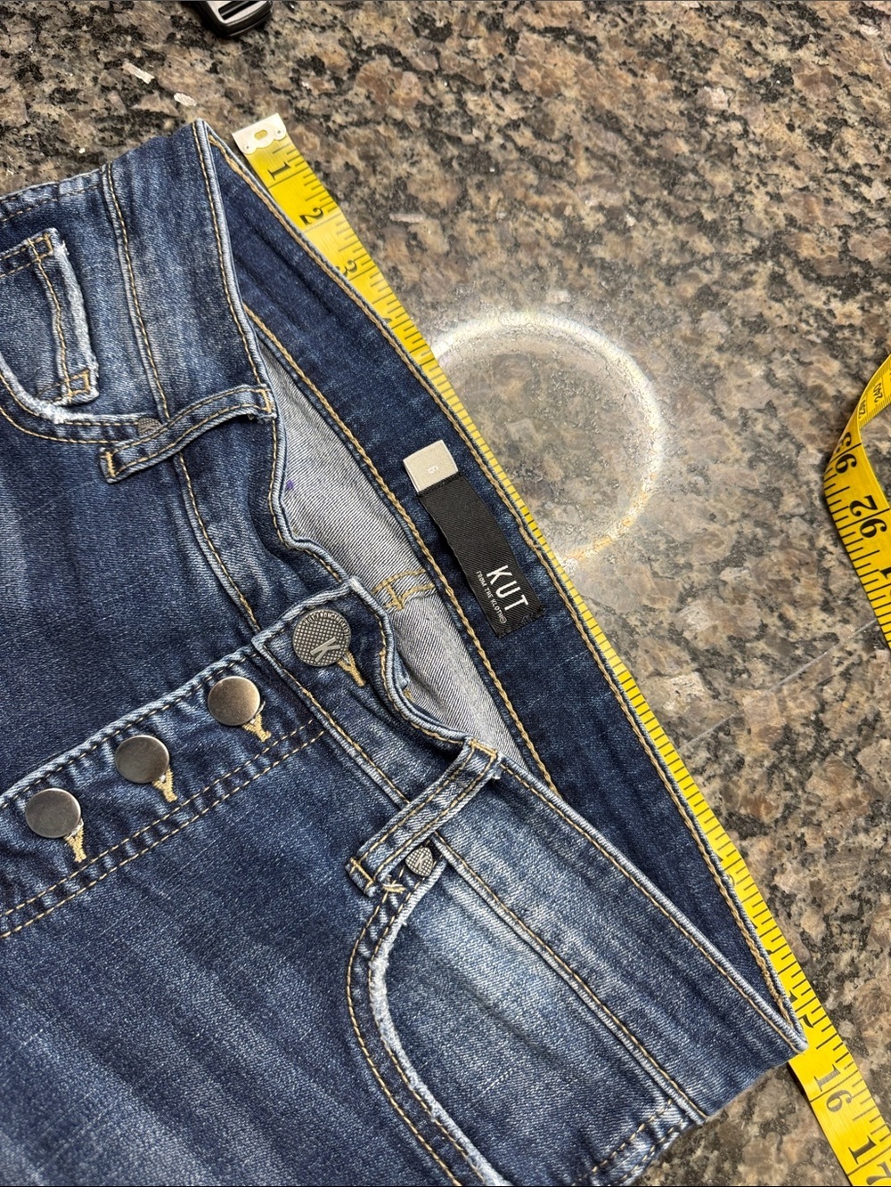 Kut from the Kloth Dark Wash High-Rise Button-Fly Skinny ankle Jeans 6 - Picture 10 of 12